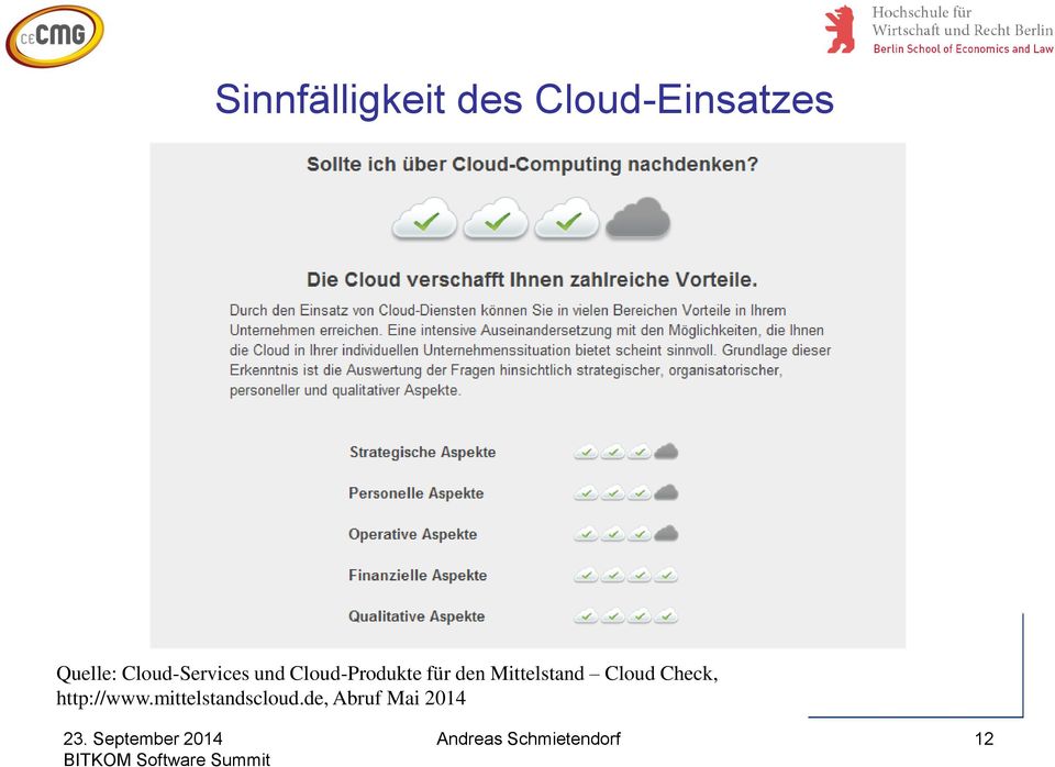 Mittelstand Cloud Check, http://www.