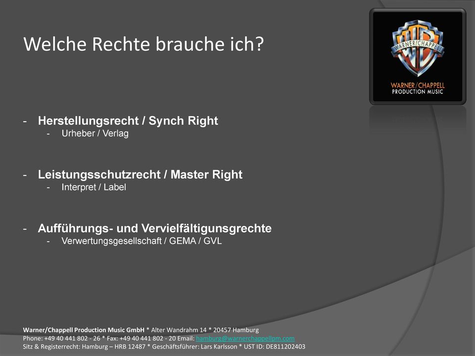 Leistungsschutzrecht / Master Right - Interpret /