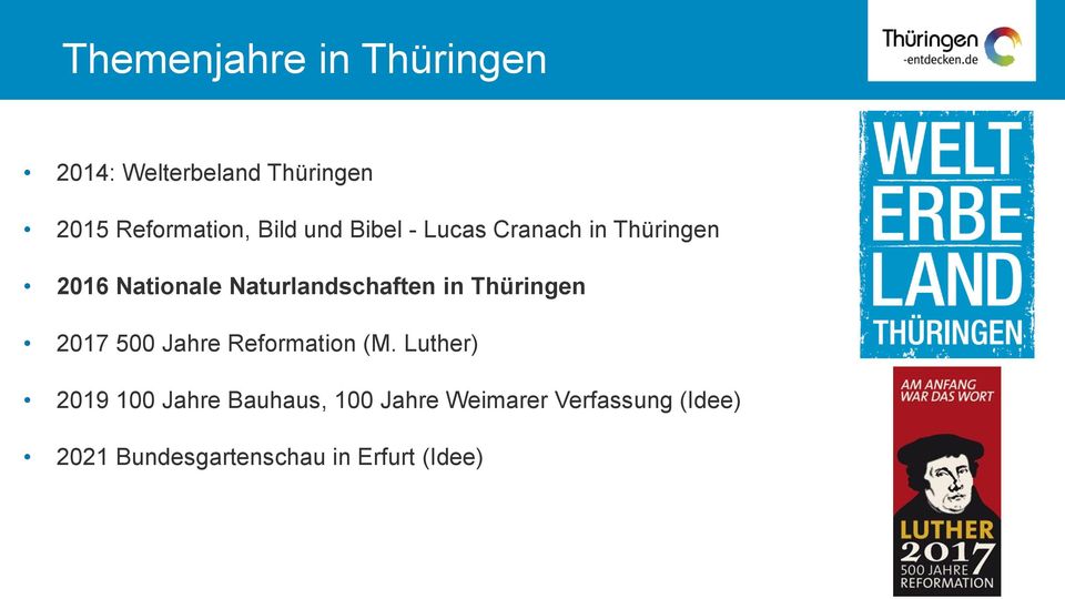 Naturlandschaften in Thüringen 2017 500 Jahre Reformation (M.