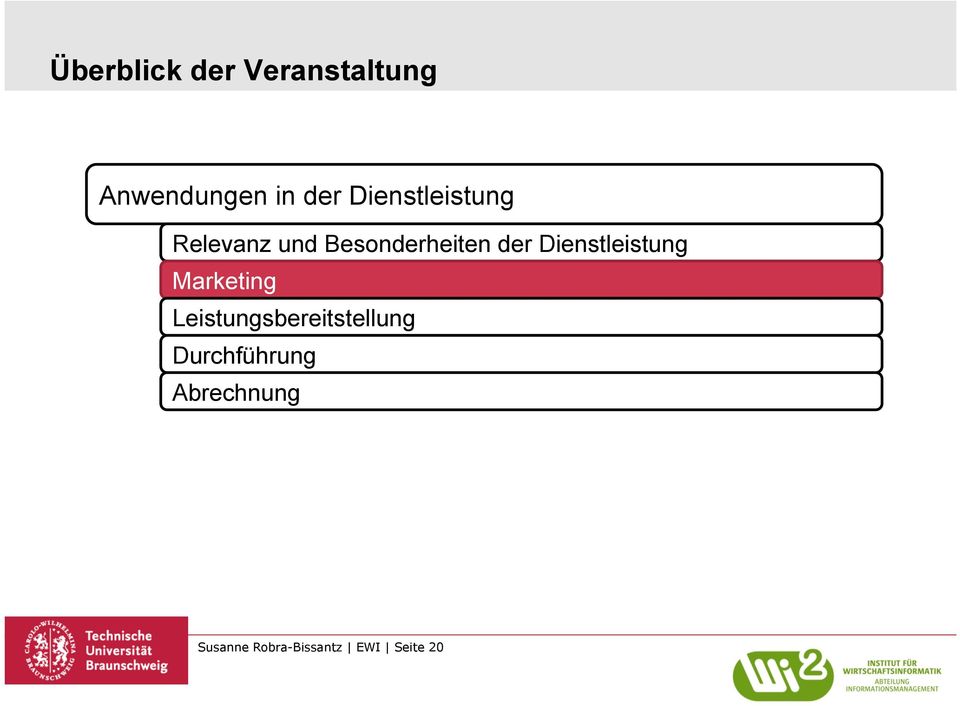 Dienstleistung Marketing Leistungsbereitstellung