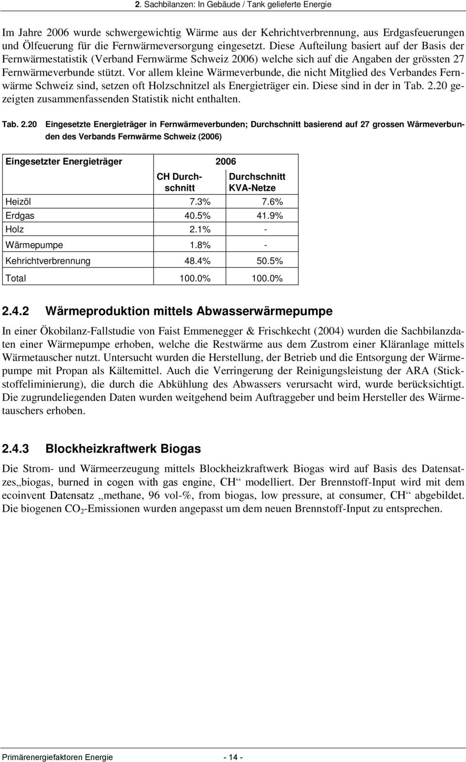 Vor allem kleine Wärmeverbunde, die nicht Mitglied des Verbandes Fernwärme Schweiz sind, setzen oft Holzschnitzel als Energieträger ein. Diese sind in der in Tab. 2.