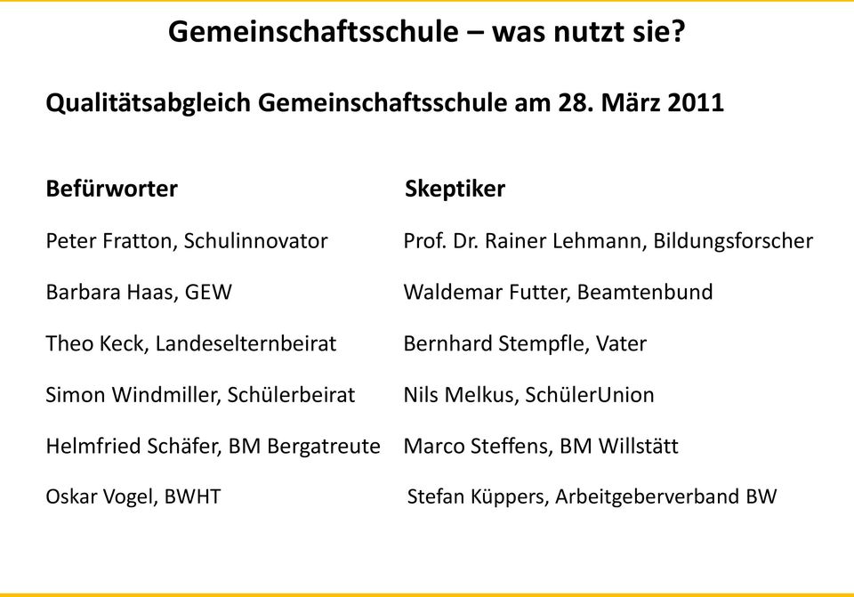 Windmiller, Schülerbeirat Helmfried Schäfer, BM Bergatreute Oskar Vogel, BWHT Skeptiker Prof. Dr.