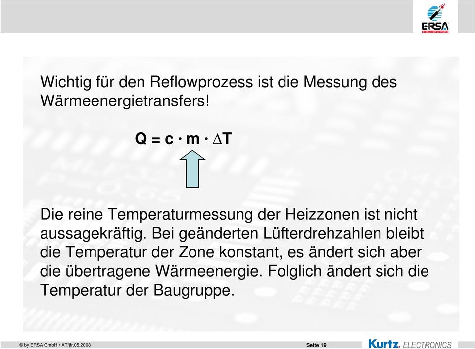 Bei geänderten Lüfterdrehzahlen bleibt die Temperatur der Zone konstant, es ändert