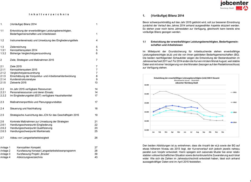 1 Ziele 2015 7 2.1.1 Kennzahlensystem 2015 7 2.1.2 Vergleichstypenzuordnung 7 2.1.3 Einschätzung der Konjunktur- und Arbeitsmarktentwicklung 8 2.1.4 Kundenstrukturanalyse 9 2.1.5 Zielwerte 2015 13 1.