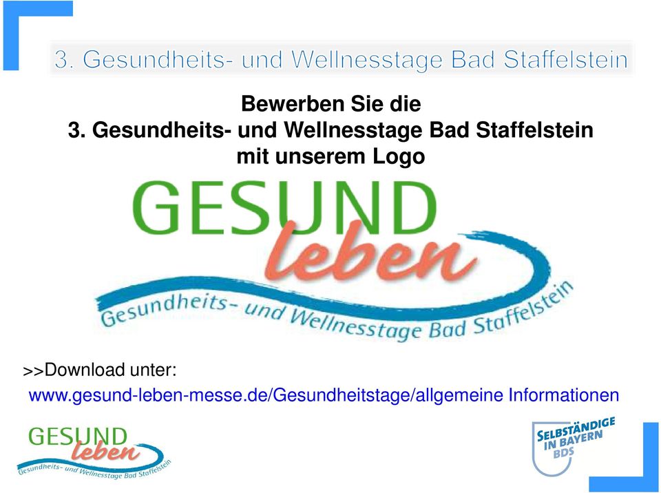 Staffelstein mit unserem Logo >>Download