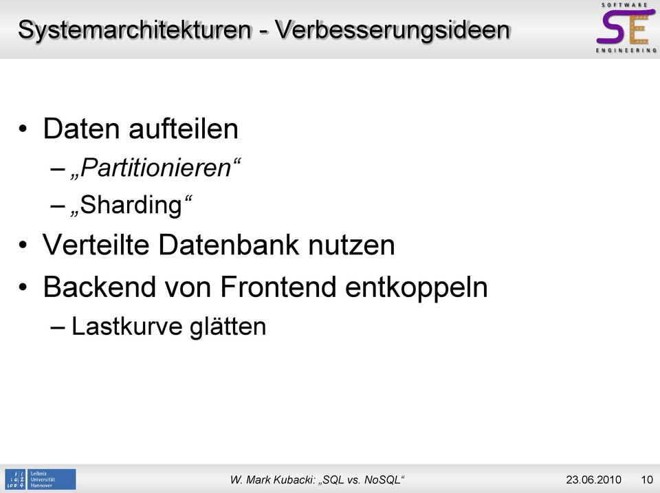 Datenbank nutzen Backend von Frontend entkoppeln