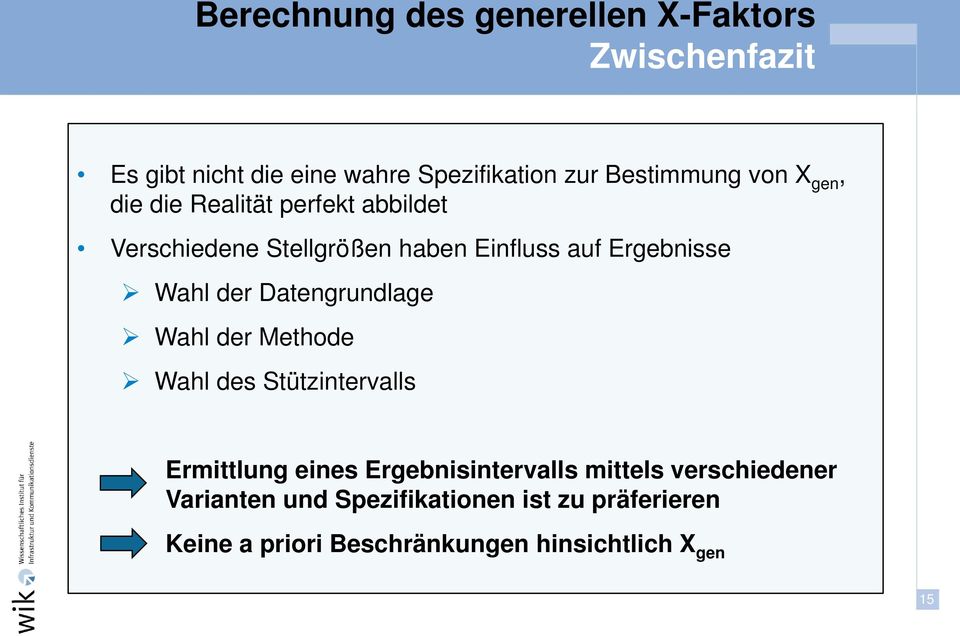 der Daengrundlage Wahl der Mehode Wahl des Süzinervalls Ermilung eines Ergebnisinervalls miels