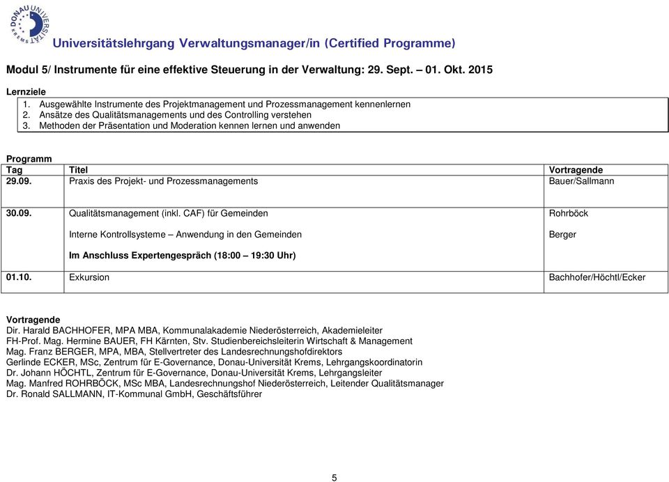 Praxis des Projekt- und Prozessmanagements Bauer/Sallmann 30.09. Qualitätsmanagement (inkl.