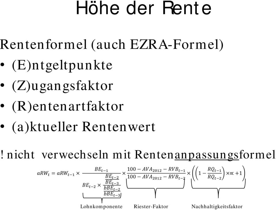 (a)ktueller Rentenwert!