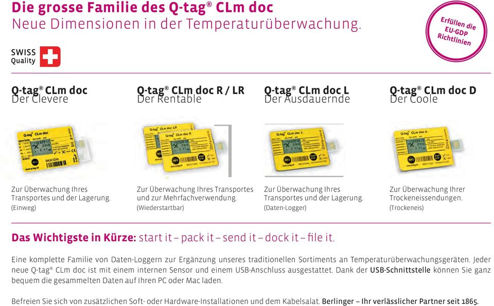 Lagerung. (Einweg) Zur Überwachung Ihres Transportes und zur Mehrfachverwendung. (Wiederstartbar) Zur Überwachung Ihres Transportes und der Lagerung.