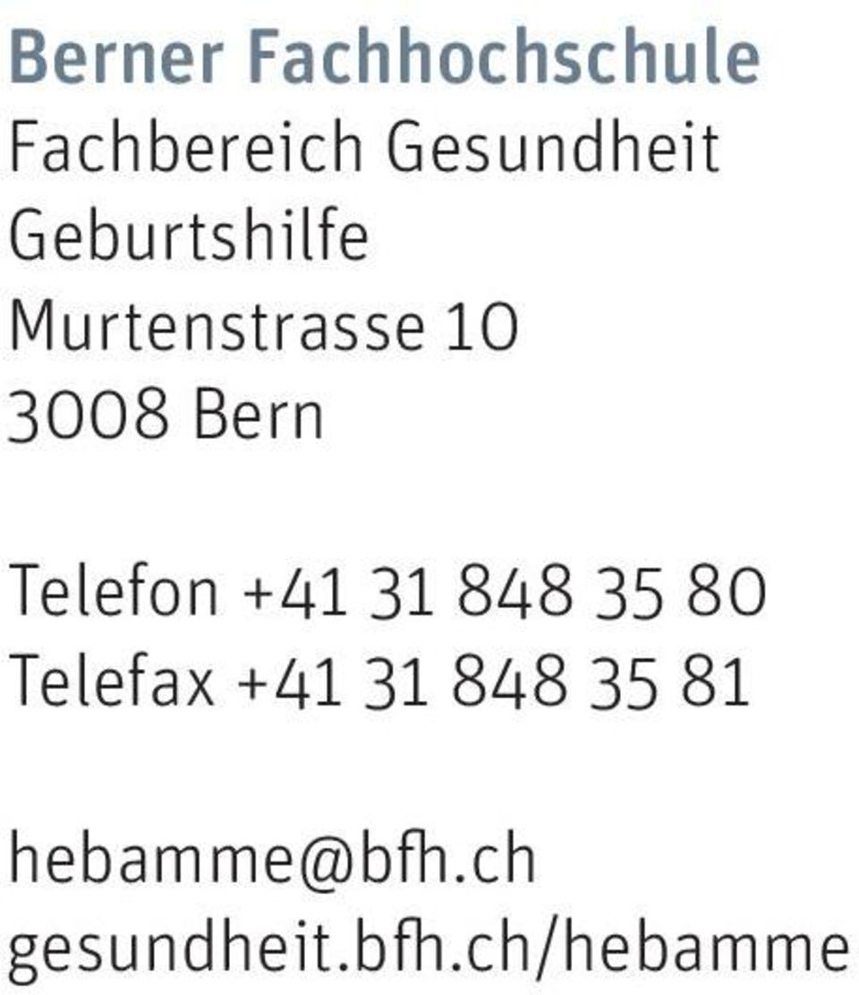 3008 Bern Telefon +41 31 848 35 80 Telefax