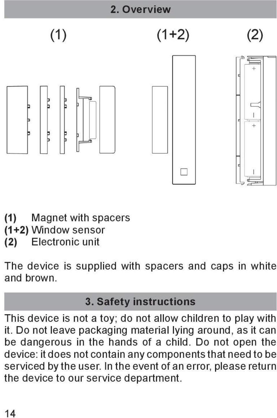 Do not leave packaging material lying around, as it can be dangerous in the hands of a child.