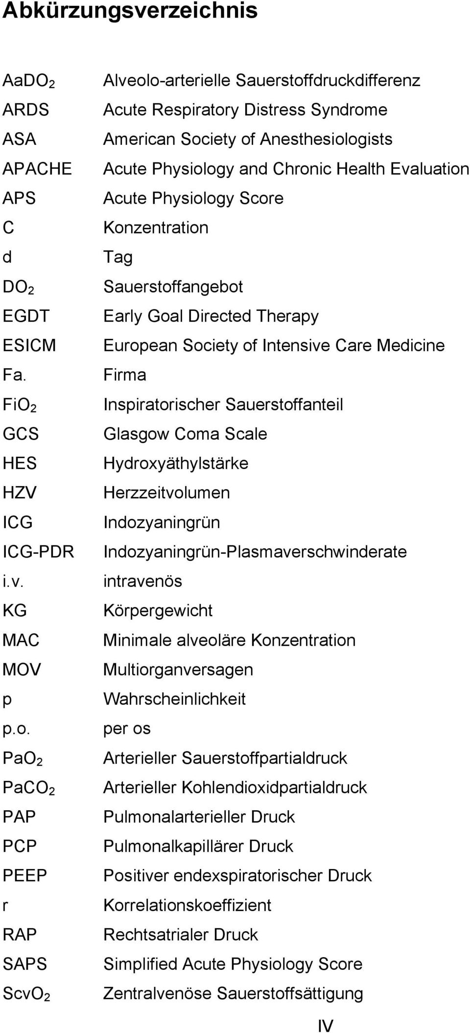 Evaluation Acute Physiology Score Konzentration Tag Sauerstoffangebot Early Goal Directed Therapy European Society of Intensive Care Medicine Firma Inspiratorischer Sauerstoffanteil Glasgow Coma