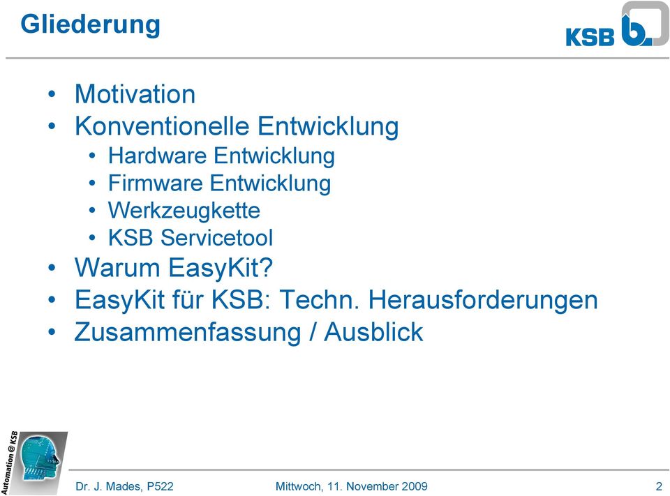 Werkzeugkette KSB Servicetool Warum EasyKit?