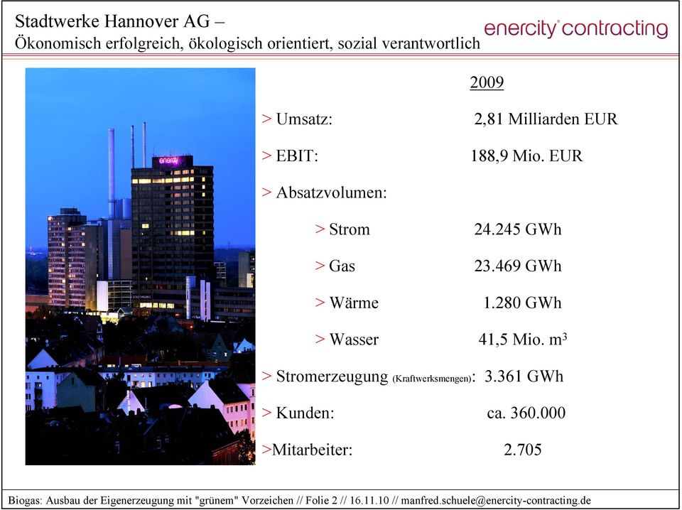 280 GWh > Wasser 41,5 Mio. m 3 > Stromerzeugung (Kraftwerksmengen): 3.361 GWh > Kunden: ca. 360.
