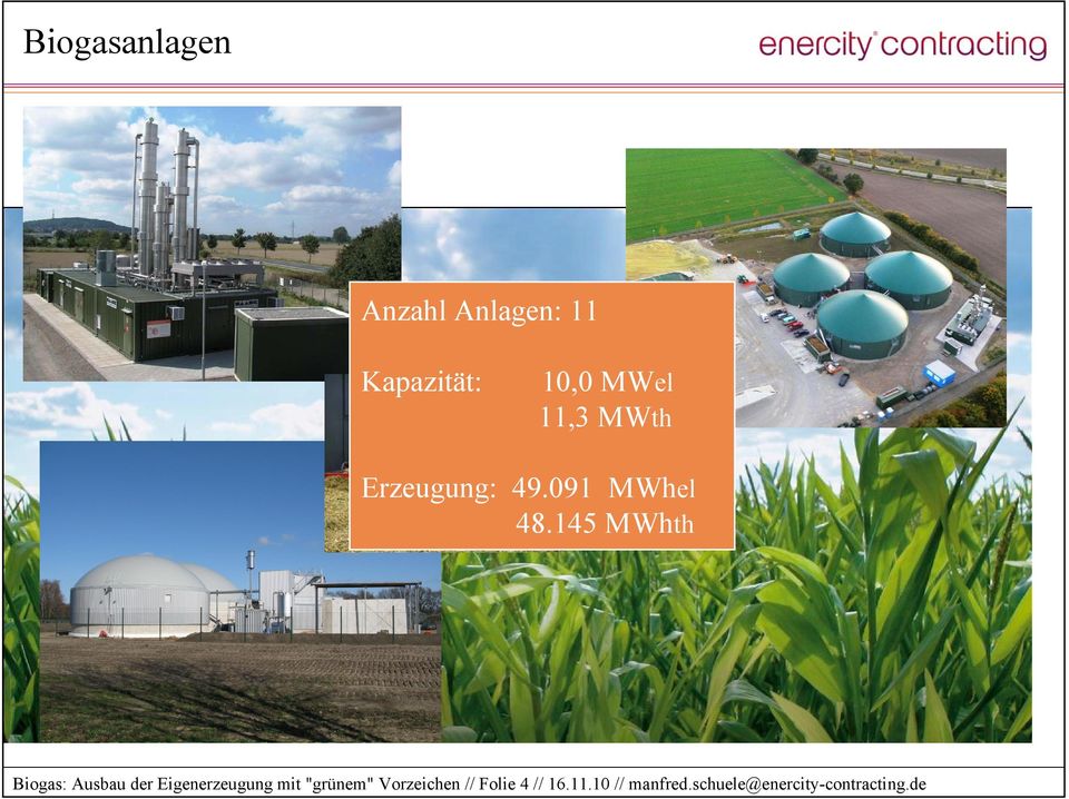 145 MWhth Biogas: Ausbau der Eigenerzeugung mit