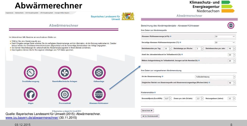 Abwärmerechner. www.izu.bayern.