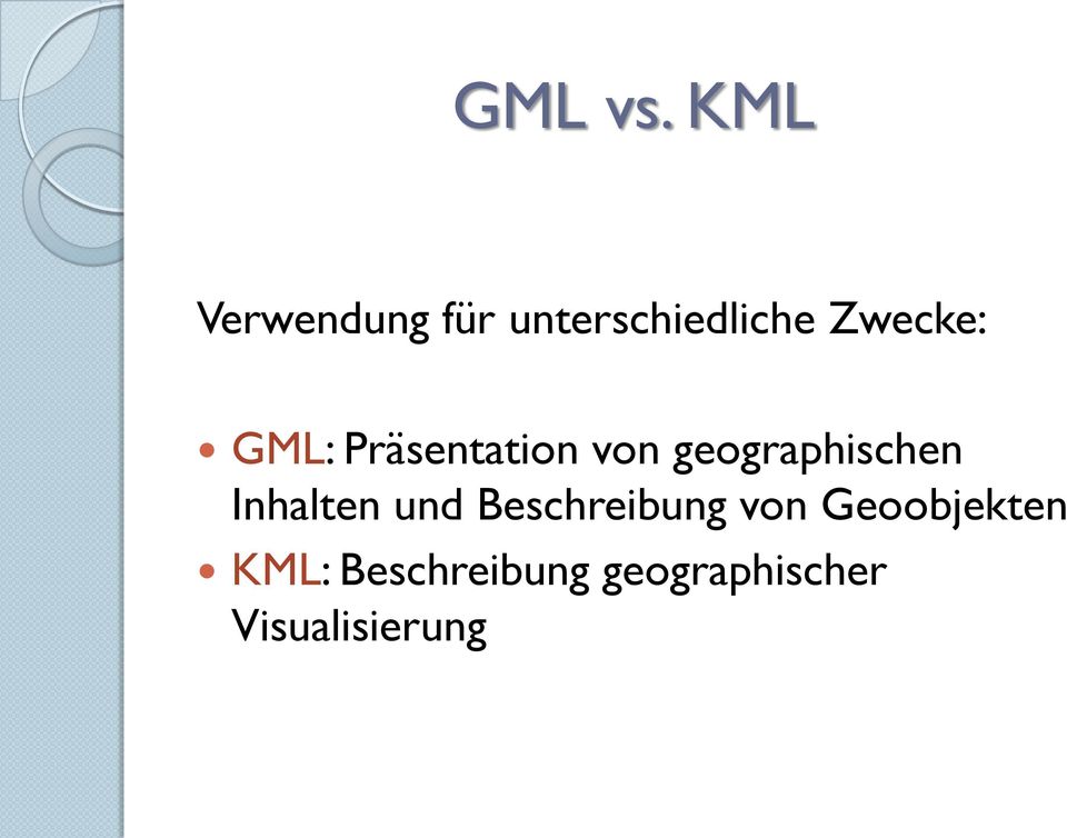 GML: Präsentation von geographischen