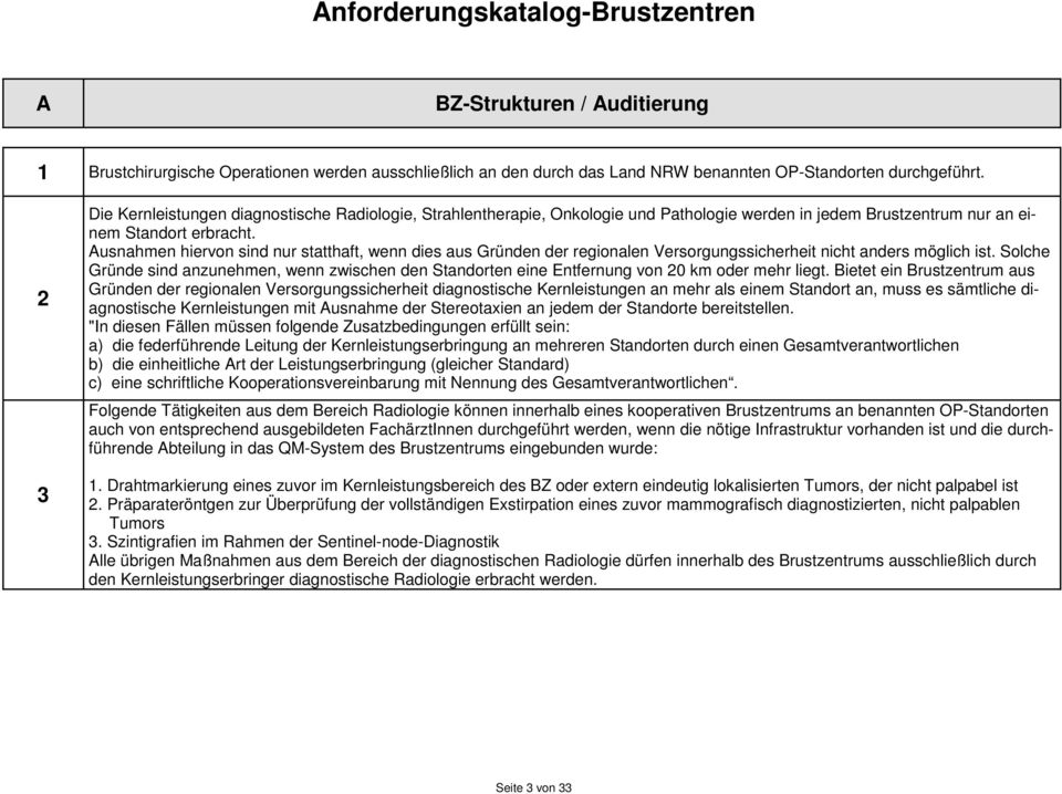 Ausnahmen hiervon sind nur statthaft, wenn dies aus Gründen der regionalen Versorgungssicherheit nicht anders möglich ist.