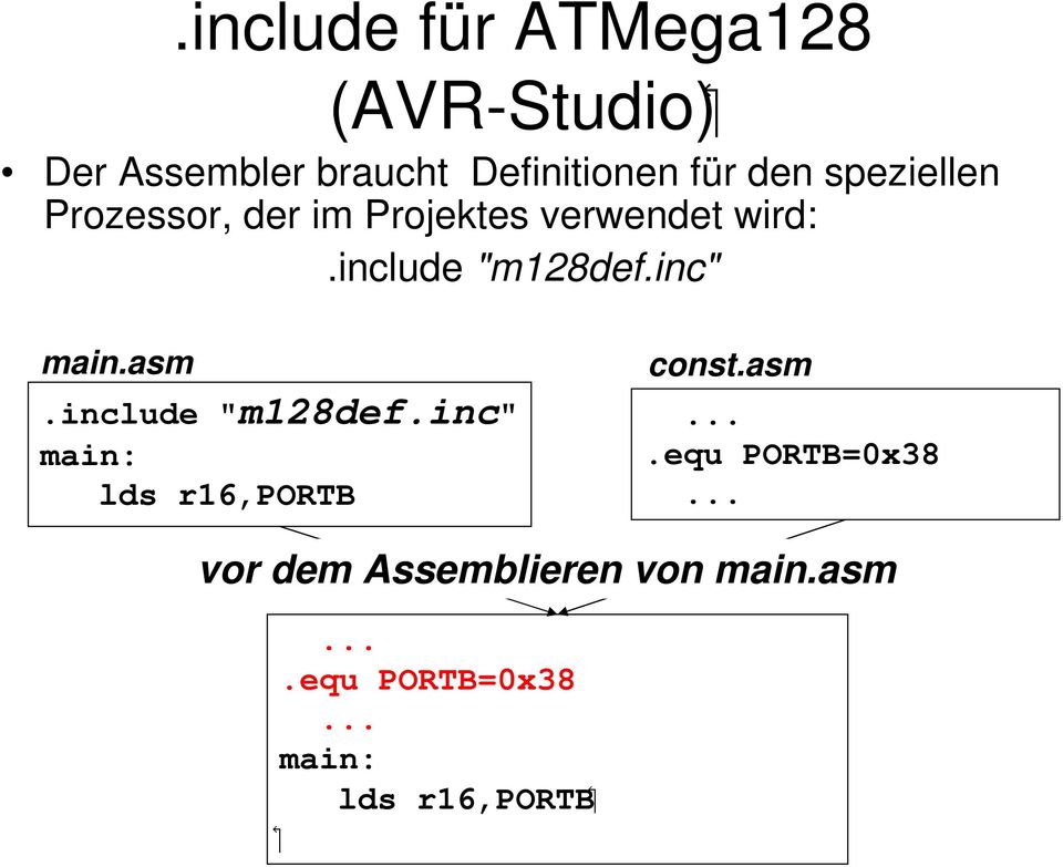 inc" main.asm.include "m128def.inc" main: lds r16,portb const.asm....equ PORTB=0x38.