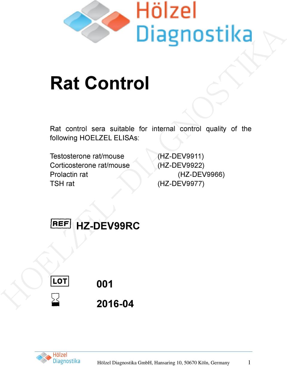 Prolactin rat TSH rat (HZ-DEV9911) (HZ-DEV9922) (HZ-DEV9966) (HZ-DEV9977)