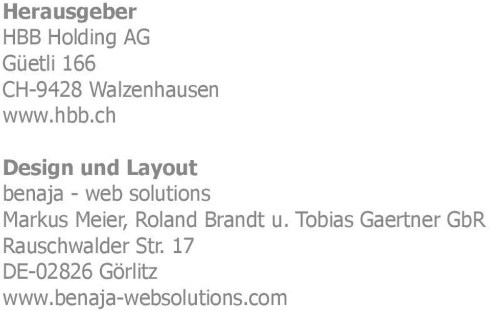 ch Design und Layout benaja - web solutions Markus