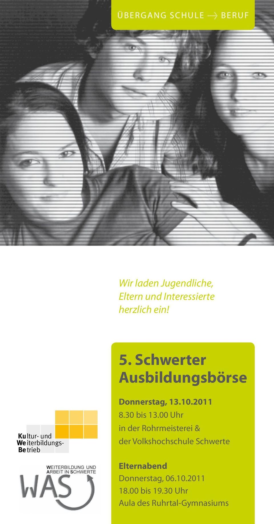 Schwerter Ausbildungsbörse Kultur- und We iterbildungs- Betrieb Donnerstag, 13.10.