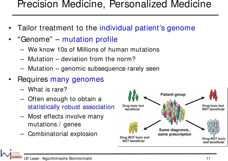 Mutation genomic subsequence rarely seen Requires many genomes What is rare?