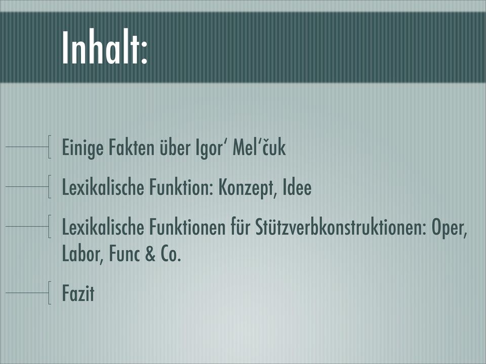 Lexikalische Funktionen für