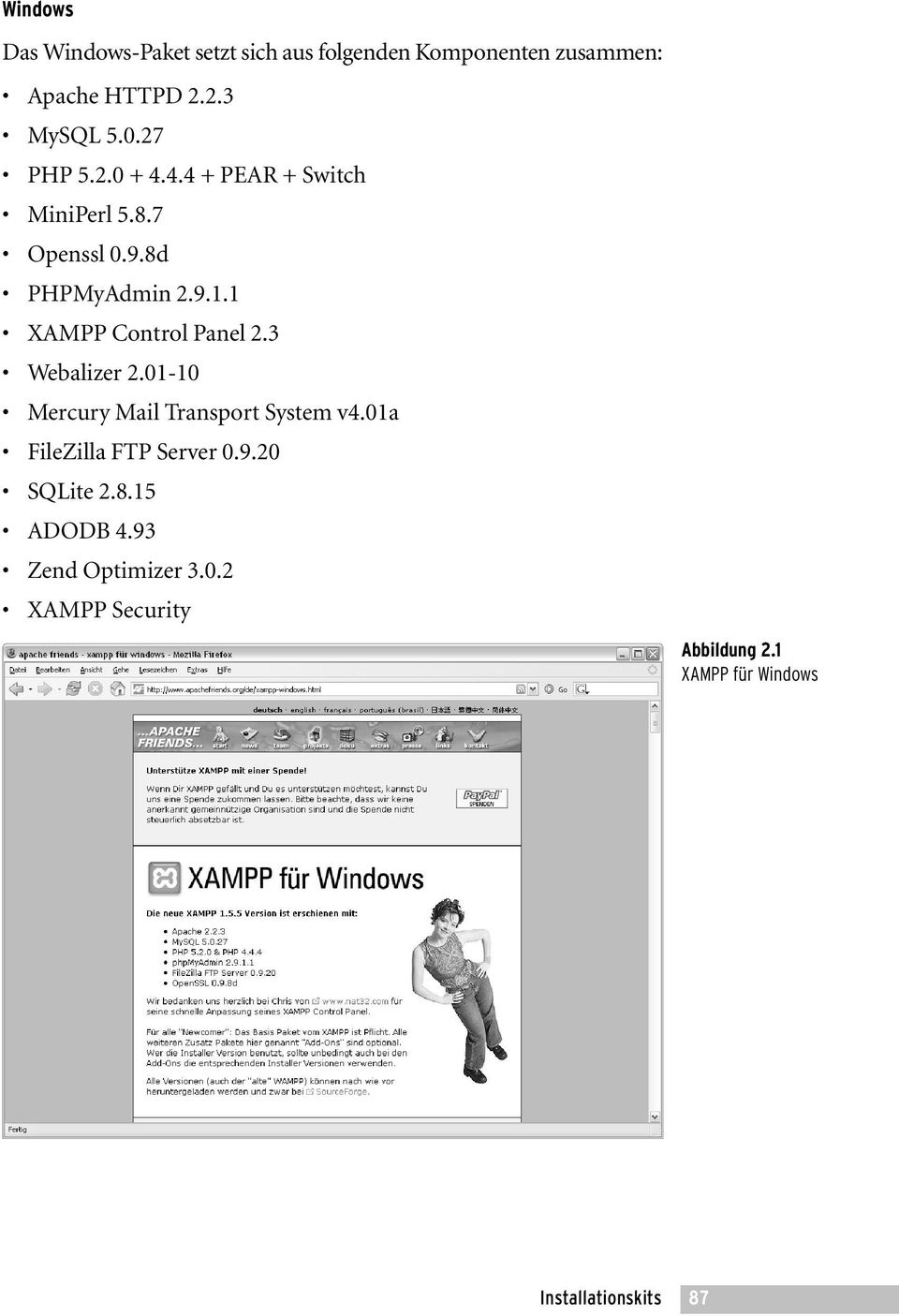 1 XAMPP Control Panel 2.3 Webalizer 2.01-10 Mercury Mail Transport System v4.