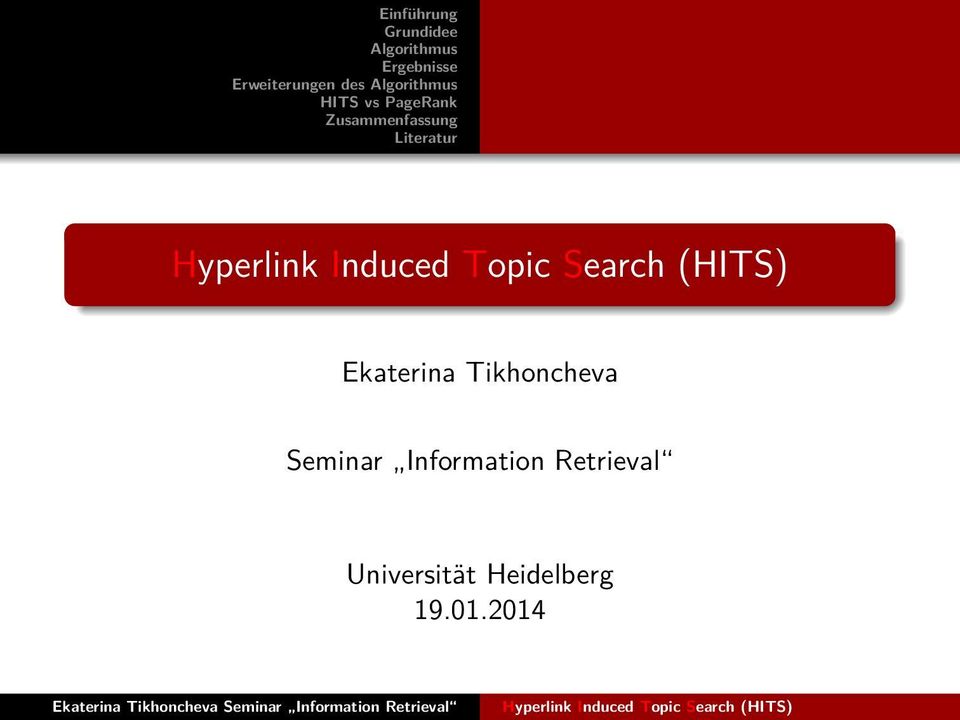 Seminar Information