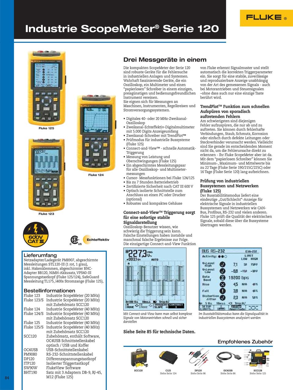 Wahrhaft faszinierende Geräte, die ein Oszilloskop, ein Multimeter und einen papierlosen Schreiber in einem einzigen, preisgünstigen und bedienungs freundlichen Instrument vereinen.