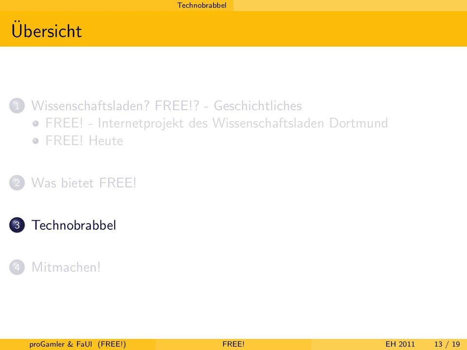 - Internetprojekt des Wissenschaftsladen Dortmund FREE!