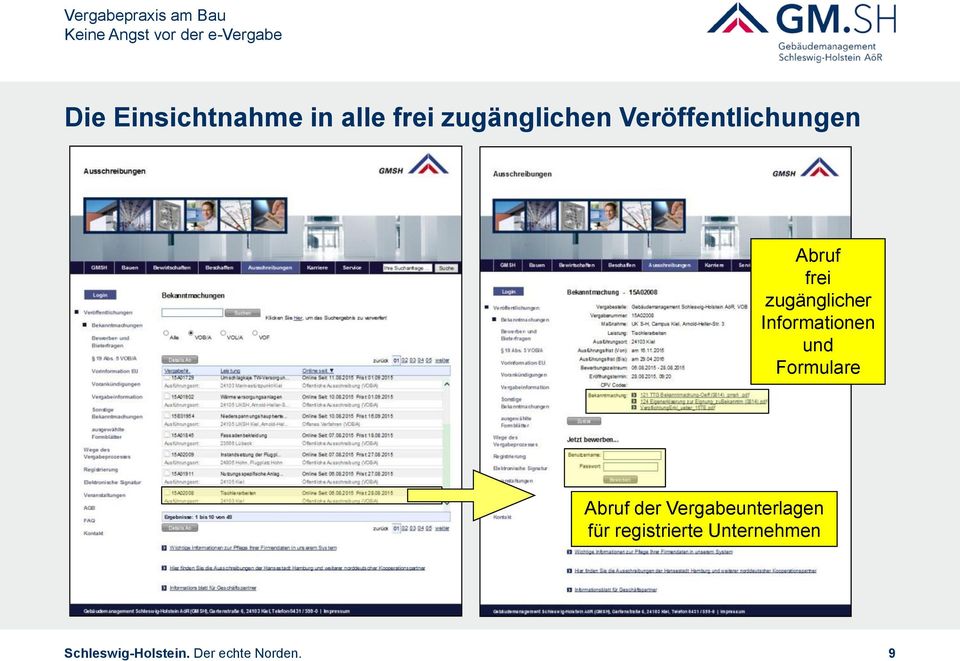 Informationen und Formulare Abruf der