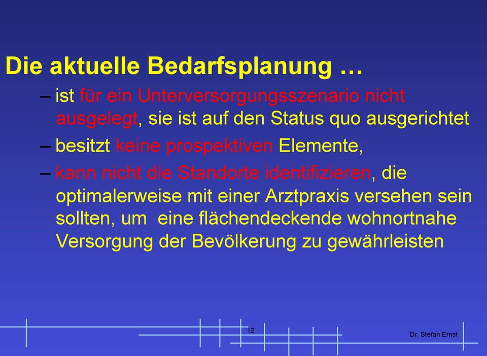 die Standorte identifizieren, die optimalerweise mit einer Arztpraxis versehen sein