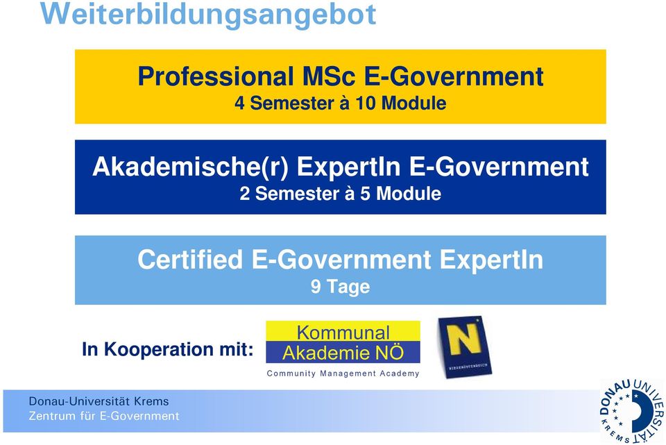 Akademische(r) ExpertIn E-Government 2 Semester