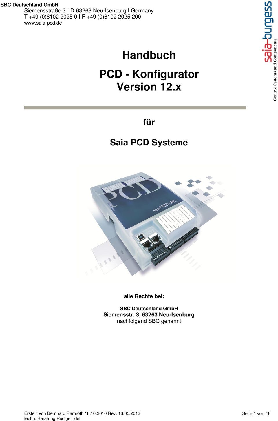 de Handbuch PCD - Konfigurator Version 12.