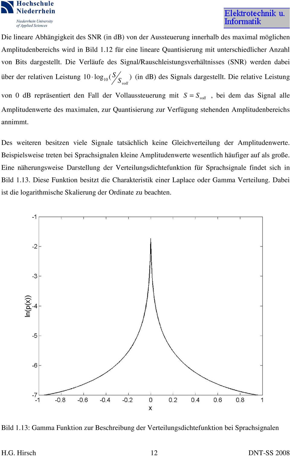 Die relaive Leisung S voll von db repräsenier den Fall der Vollausseuerung mi S Svoll, bei dem das Signal alle Ampliudenwere des imalen, zur Quanisierung zur Verfügung sehenden Ampliudenbereichs