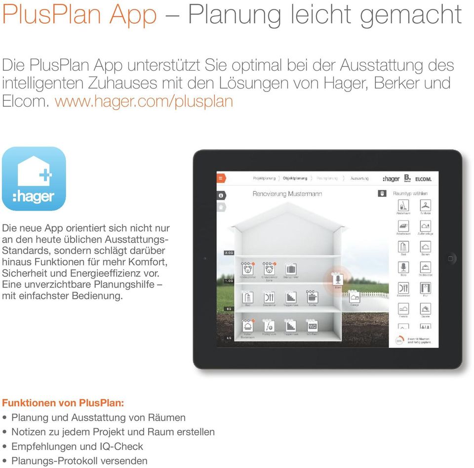 com/plusplan Die neue App orientiert sich nicht nur an den heute üblichen Ausstattungs- Standards, sondern schlägt darüber hinaus Funktionen für