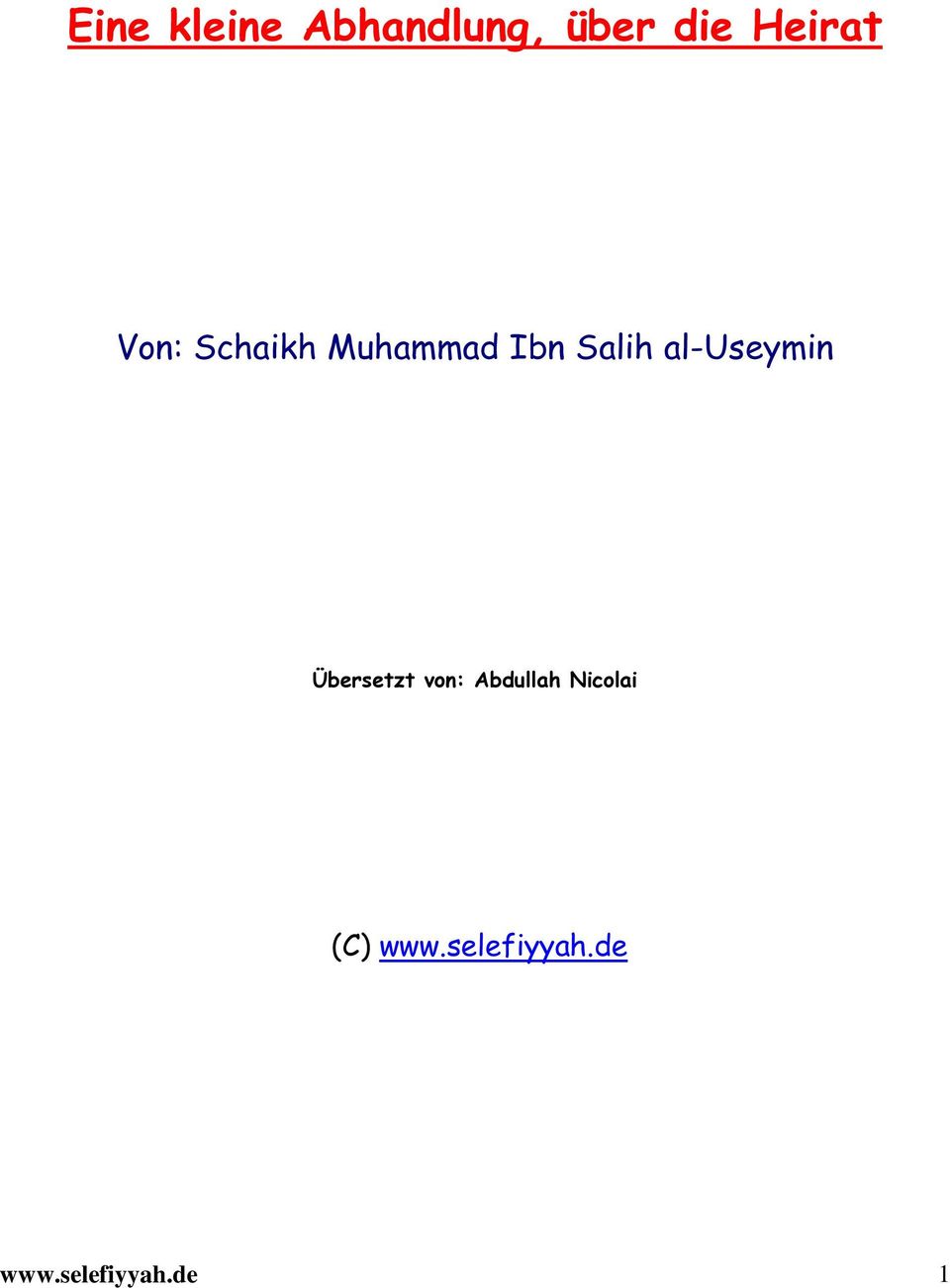 al-useymin Übersetzt von: Abdullah