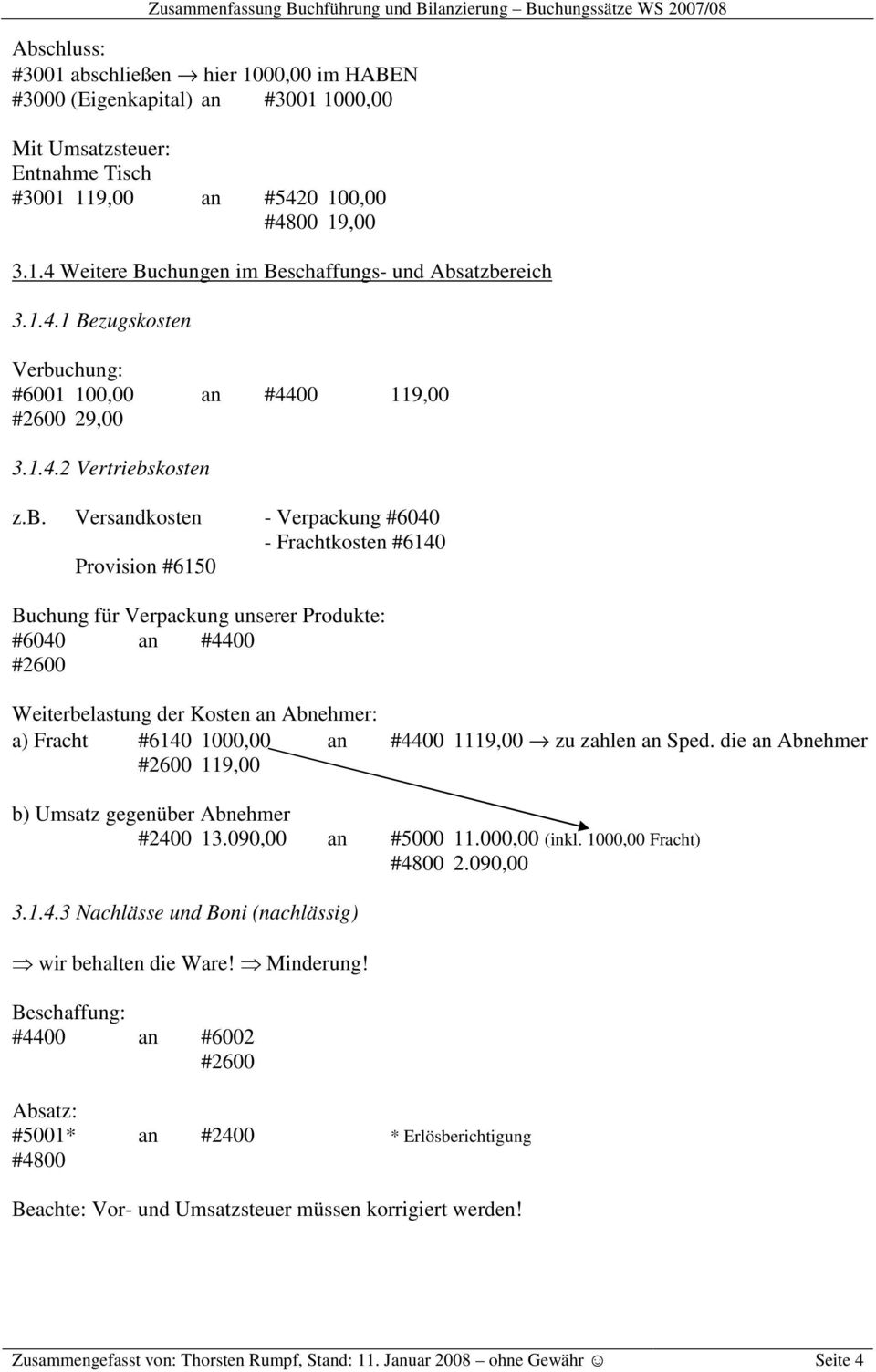 chung: #6001 100,00 an #4400 119,00 #2600 29,00 3.1.4.2 Vertriebs