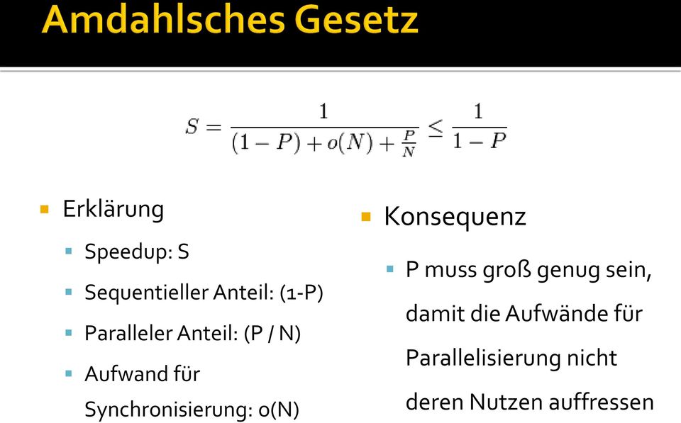 Synchronisierung: o(n) Konsequenz P muss groß genug