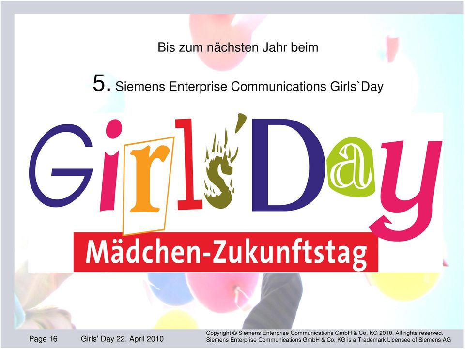 Communications Girls`Day
