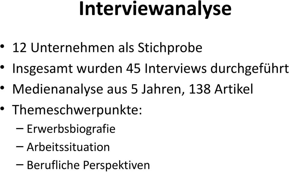 Medienanalyse aus 5 Jahren, 138 Artikel