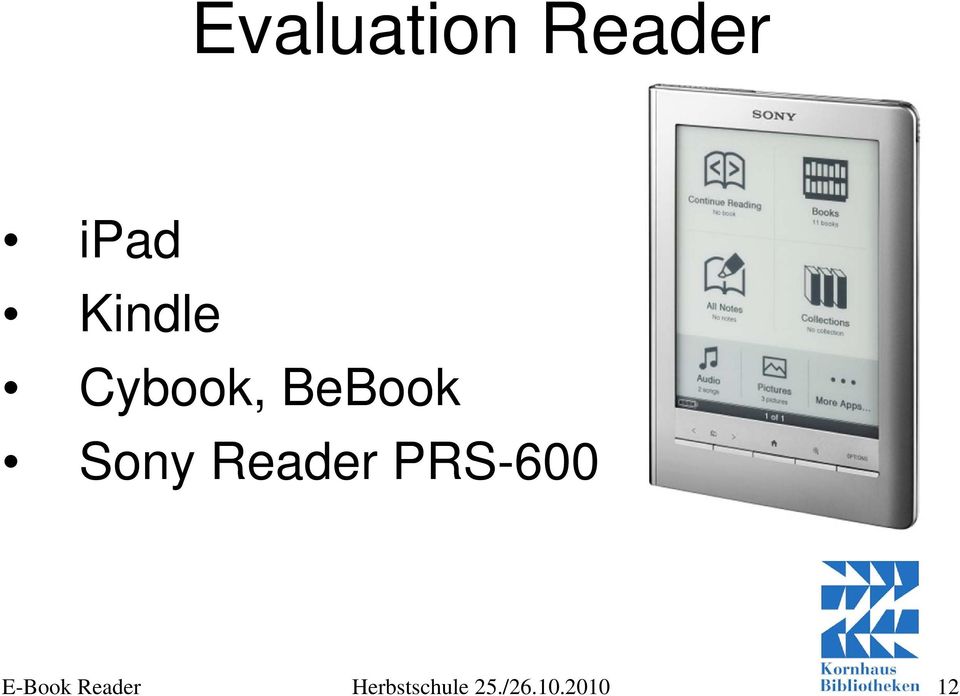 Reader PRS-600 E-Book