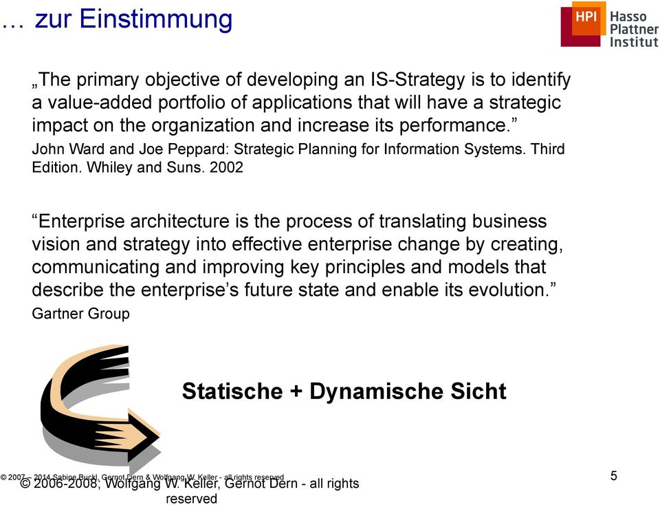 2002 Enterprise architecture is the process of translating business vision and strategy into effective enterprise change by creating, communicating and improving key principles and models