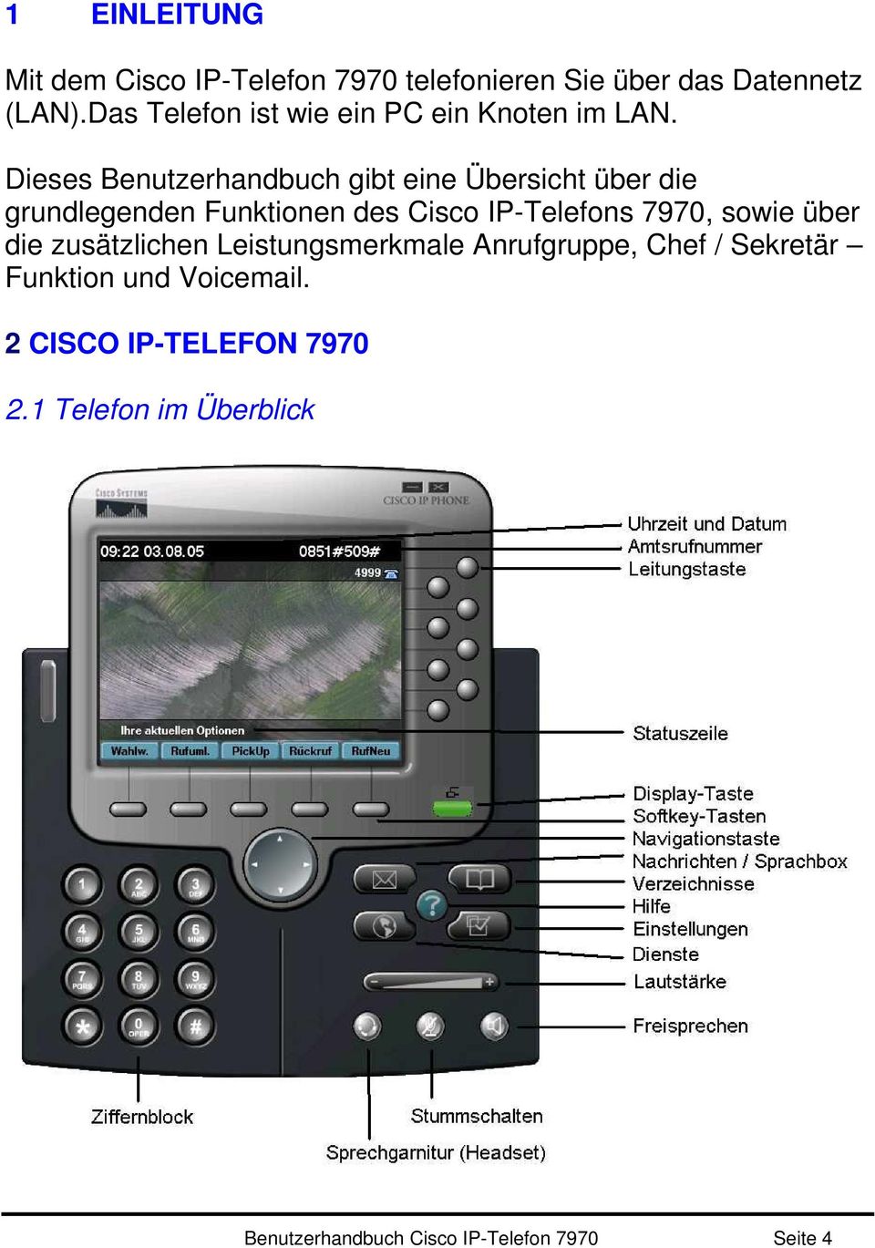 Dieses Benutzerhandbuch gibt eine Übersicht über die grundlegenden Funktionen des Cisco IP-Telefons 7970,