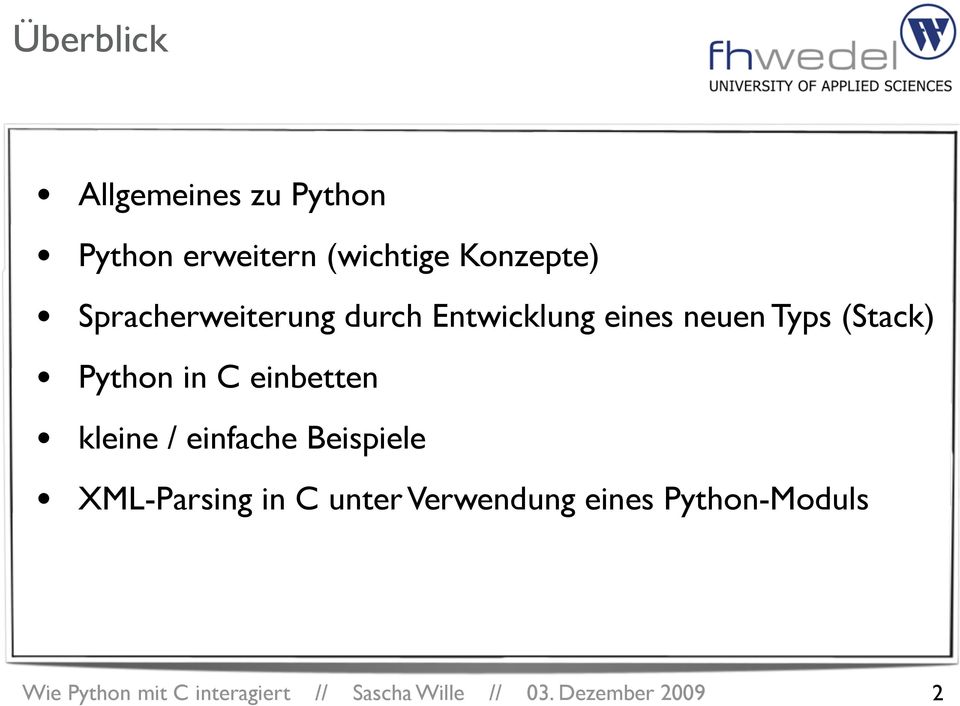Typs (Stack) Python in C einbetten kleine / einfache