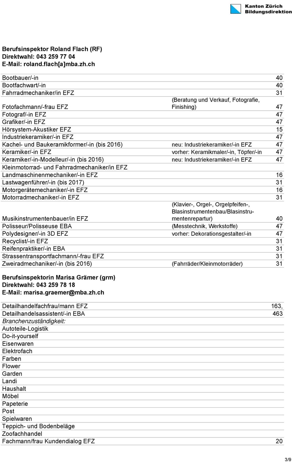 EFZ 15 Industriekeramiker/-in EFZ 47 Kachel- und Baukeramikformer/-in (bis 2016) neu: Industriekeramiker/-in EFZ 47 Keramiker/-in EFZ vorher: Keramikmaler/-in, Töpfer/-in 47