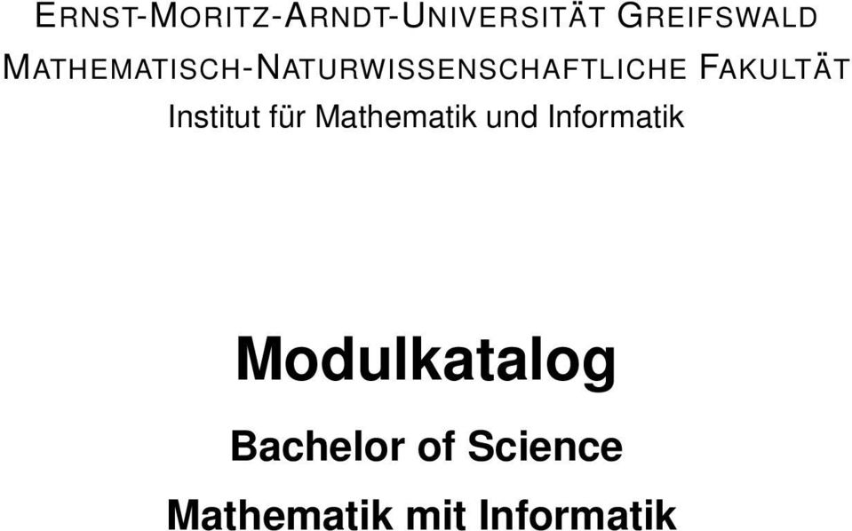 Institut für Mathematik und Informatik